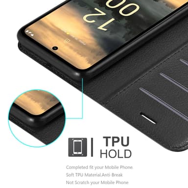 Nokia XR21 Suojakuori Lompakkokotelo (Musta)