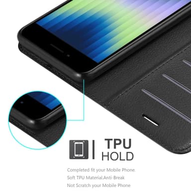 iPhone SE4 Suojakuori Lompakkokotelo (Musta)