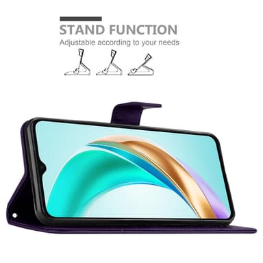 Honor X6b Suojakuori Lompakkokotelo Kukka (Violetti)