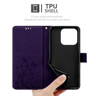 Honor X6b Suojakuori Lompakkokotelo Kukka (Violetti)