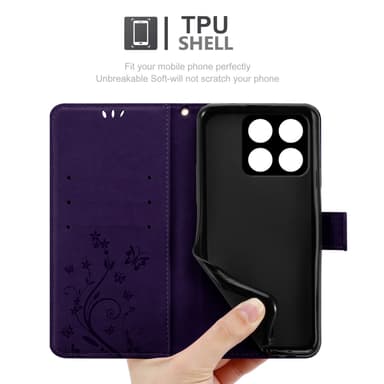 ZTE Blade A35 / A55 Suojakuori Lompakkokotelo Kukka