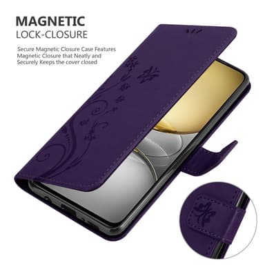 Realme C75 Suojakuori Lompakkokotelo Kukka (Violetti)