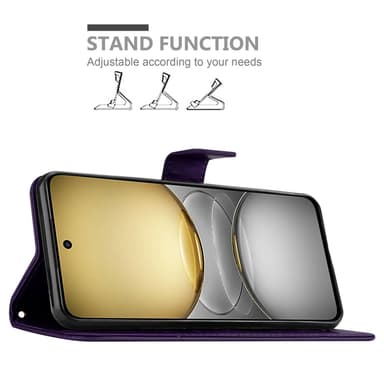 Realme C75 Suojakuori Lompakkokotelo Kukka (Violetti)