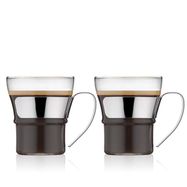 Bodum 2 kpl teelaseja teräskahvalla ASSAM 0.3 L
