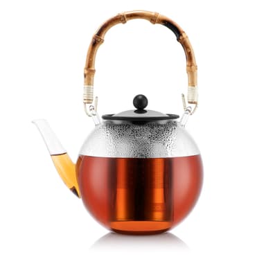 Bodum Teepuristin jossa suodatin ruostumatonta terästä ja bambukahva ASSAM 1.5 L