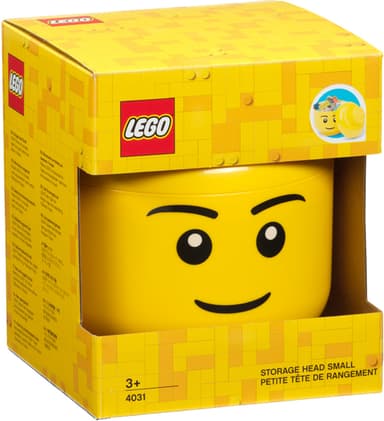 Play LEGO pieni säilytyslaatikko (Boy Head, keltainen)
