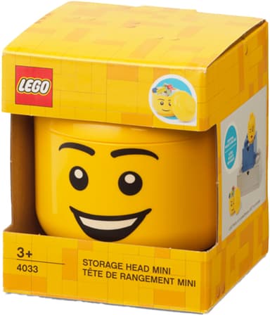 Play LEGO minisäilytyslaatikko (Boy Head, keltainen)