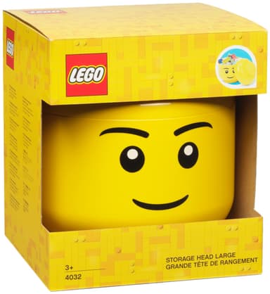 Play LEGO suuri säilytyslaatikko (Boy Head, keltainen)