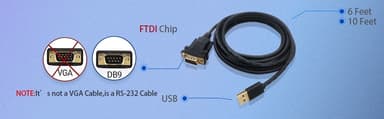 NÖRDIC USB-C sarjaportti DB9 RS232 1.8m