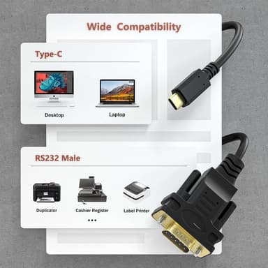 NÖRDIC USB-C sarjaportti DB9 RS232 1.8m