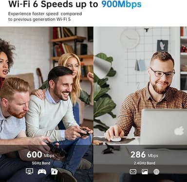 NÖRDIC WIFI6 Bluetooth 5.3 langaton adapteri Dual Band 2.4/5.8GHz