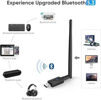 NÖRDIC WIFI6 Bluetooth 5.3 langaton adapteri Dual Band 2.4/5.8GHz