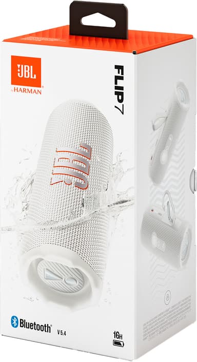 JBL Flip 7 langaton kannettava kaiutin (valkoinen)