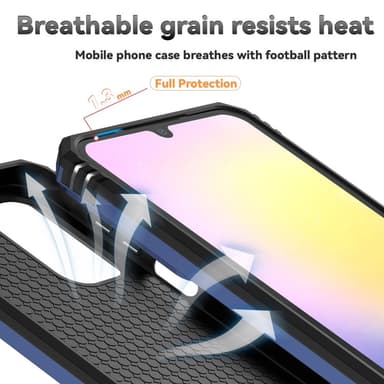 SKALO Samsung A26 5G Armor Metallirengas Kameraliukusuoja Suojakuori - Sininen