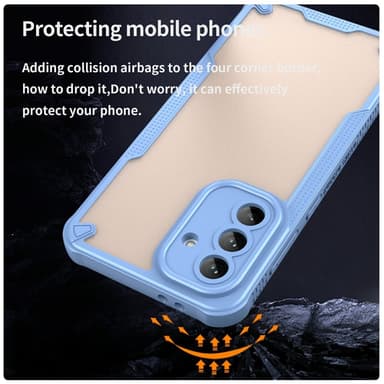 SKALO Samsung A36 5G Armor Hybrid Frosted Suojakuori - Sininen