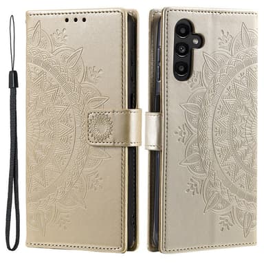 SKALO Samsung A36 5G Mandala Lompakkokotelo - Kulta