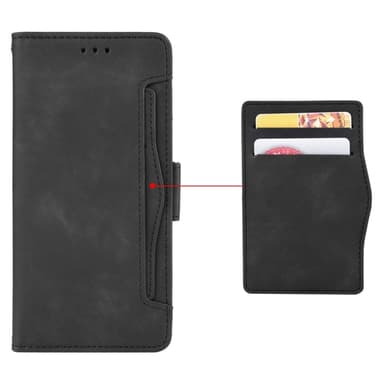 SKALO Motorola Moto G15 Power 6-LOKEROA Lompakkokotelo - Musta