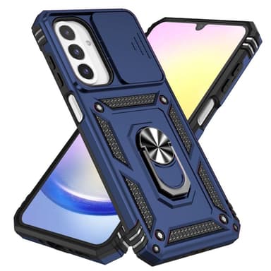 SKALO Samsung A26 5G Armor Metallirengas Kameraliukusuoja Suojakuori - Sininen