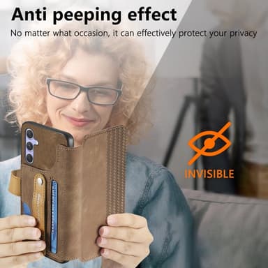 SKALO Samsung A36 5G SW-01 Retro PU-Nahka Lompakkokotelo - Ruskea