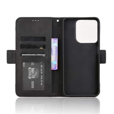 SKALO Motorola Moto G15 Power 6-LOKEROA Lompakkokotelo - Musta