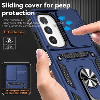 SKALO Samsung A26 5G Armor Metallirengas Kameraliukusuoja Suojakuori - Sininen