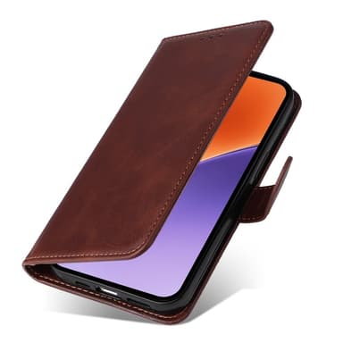 SKALO Xiaomi 15 PU-nahka Lompakkokotelo - Ruskea