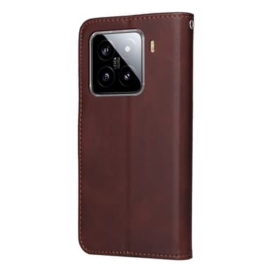 SKALO Xiaomi 15 PU-nahka Lompakkokotelo - Ruskea
