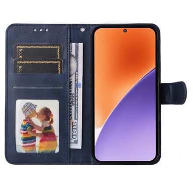SKALO Xiaomi 15 PU-nahka Lompakkokotelo - Sininen