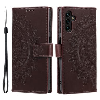 SKALO Samsung A56 5G Mandala Lompakkokotelo - Ruskea