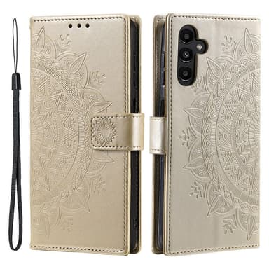 SKALO Samsung A26 5G Mandala Lompakkokotelo - Kulta