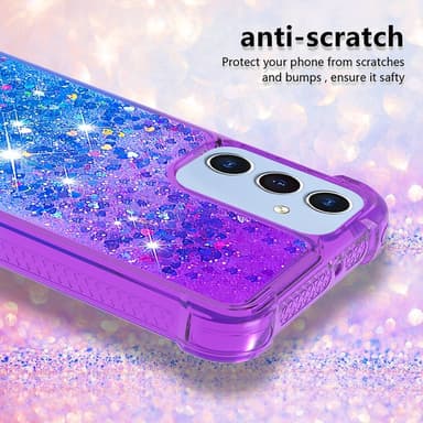 SKALO Samsung A26 5G Hiekka Glitteri Suojakuori - Violetti-Sininen