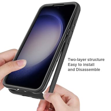 SKALO Samsung A56 5G Shockproof Clear Hybrid+Näytönsuoja Suojakuori - Violetti