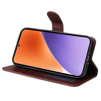 SKALO Xiaomi 15 PU-nahka Lompakkokotelo - Ruskea