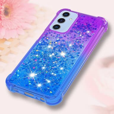 SKALO Samsung A26 5G Hiekka Glitteri Suojakuori - Violetti-Sininen