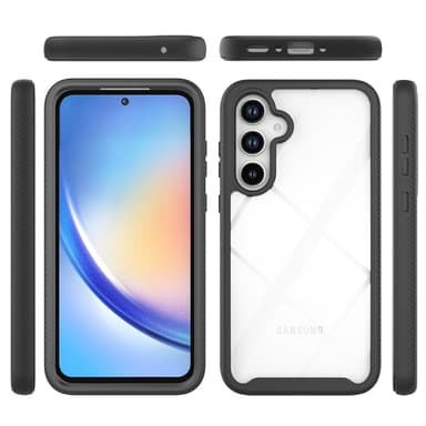 SKALO Samsung A56 5G Shockproof Clear Hybrid+Näytönsuoja Suojakuori - Violetti