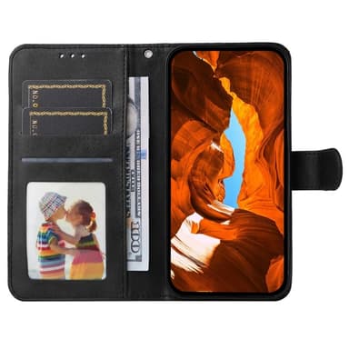 SKALO Motorola Moto G15 Power PU-nahka Lompakkokotelo - Musta