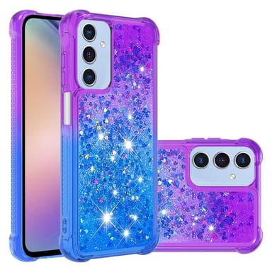 SKALO Samsung A26 5G Hiekka Glitteri Suojakuori - Violetti-Sininen