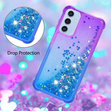 SKALO Samsung A26 5G Hiekka Glitteri Suojakuori - Violetti-Sininen