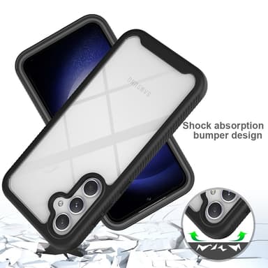 SKALO Samsung A56 5G Shockproof Clear Hybrid+Näytönsuoja Suojakuori - Violetti