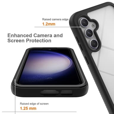 SKALO Samsung A56 5G Shockproof Clear Hybrid+Näytönsuoja Suojakuori - Violetti