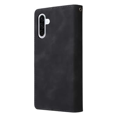 SKALO Samsung A56 5G Zipper PU-Nahka Lompakkokotelo - Musta