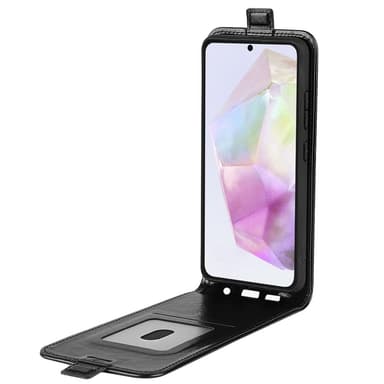 SKALO Samsung A56 5G Vertical Flip PU-Nahka Lompakkokotelo - Musta