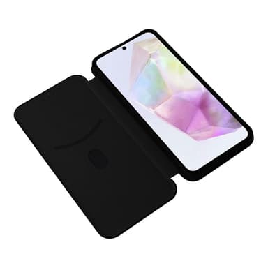 SKALO Samsung A26 5G Carbon Fiber Lompakkokotelo - Musta