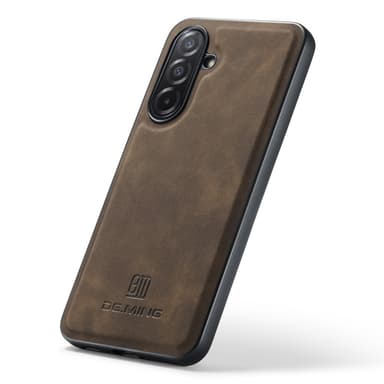 DG MING Samsung A26 5G Premium PU-nahka Hybrid Suojakuori - Tummanruskea