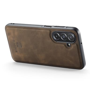DG MING Samsung A26 5G Premium PU-nahka Hybrid Suojakuori - Tummanruskea