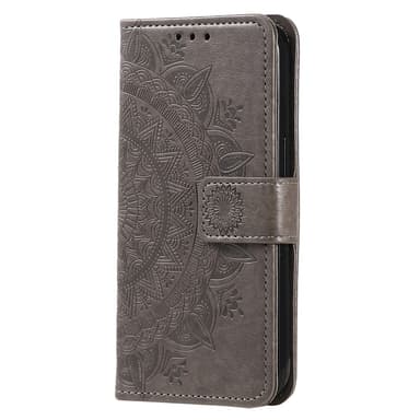 SKALO Samsung A36 5G Mandala Lompakkokotelo - Harmaa