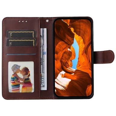SKALO Motorola Moto G15 Power PU-nahka Lompakkokotelo - Ruskea