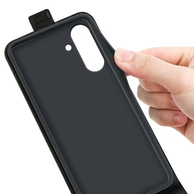 SKALO Samsung A56 5G Vertical Flip PU-Nahka Lompakkokotelo - Musta