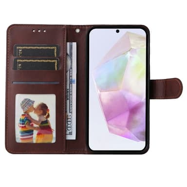 SKALO Samsung A36 5G PU-nahka Lompakkokotelo - Ruskea