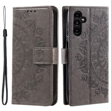 SKALO Samsung A36 5G Mandala Lompakkokotelo - Harmaa